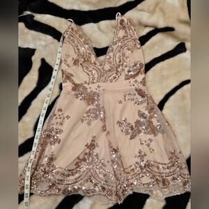 Sequin Tie Back Romper